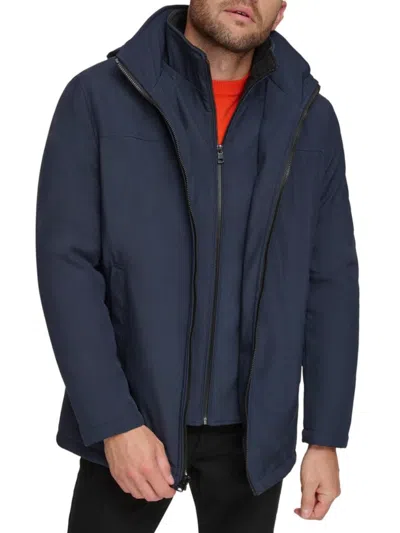 Calvin Klein Men's Faux Fur Lined Bib Jacket In True Navy
