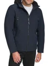 Calvin Klein Men's Faux Fur Lined Hooded Zip Up Jacket In True Navy