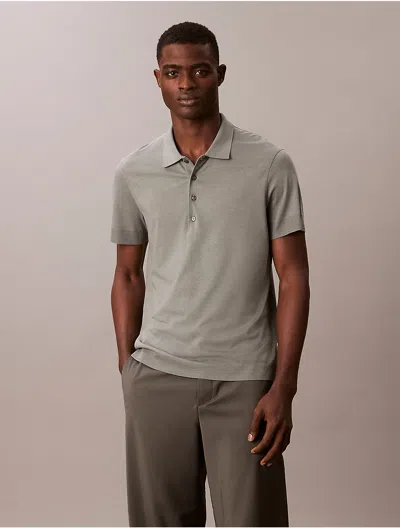 Calvin Klein Men's Fine Knit Lyocell Blend Polo Shirt