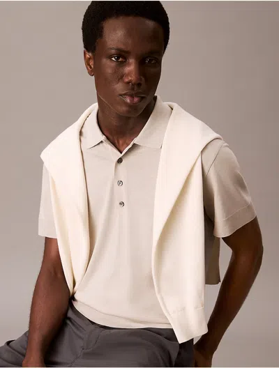 Calvin Klein Men's Fine Knit Lyocell Blend Polo Shirt