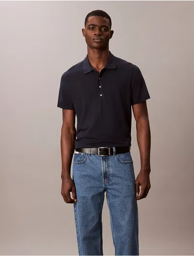 Calvin Klein Men's Fine Knit Lyocell Blend Polo Shirt