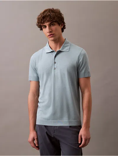 Calvin Klein Men's Fine Knit Lyocell Blend Polo Shirt In Arona