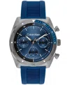 Calvin Klein Men's Flex Blue Silicone Strap Watch 45mm