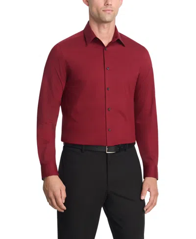 Calvin Klein Men's Flex Collar Dress Shirt In Burgundy
