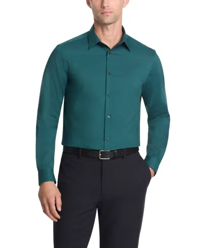 Calvin Klein Men's Flex Collar Dress Shirt In Green