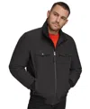 Calvin Klein Water Resistant Flextech Stretch Bomber Jacket In Black