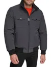 Calvin Klein Water Resistant Flextech Stretch Bomber Jacket In Iron