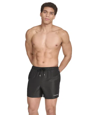 Calvin Klein Men's Floral Swimsuit In Black