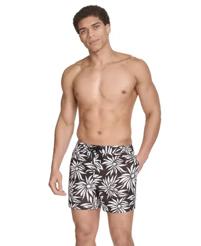 Calvin Klein Men's Floral Swimsuit In Black Multi
