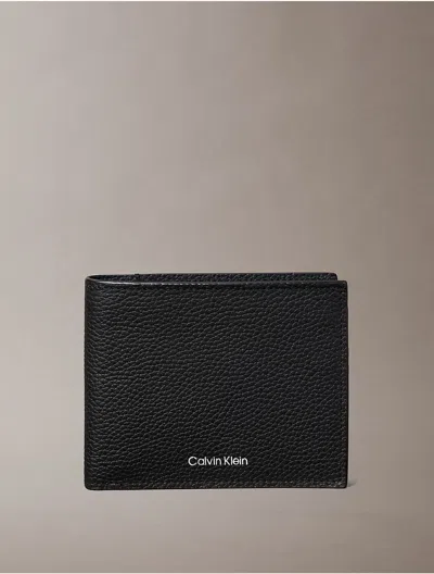 Calvin Klein Men's Foil Embossed Logo Bifold Wallet In Black