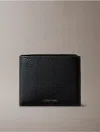 Calvin Klein Men's Foil Embossed Logo Bifold Wallet With Coin Pouch In Black