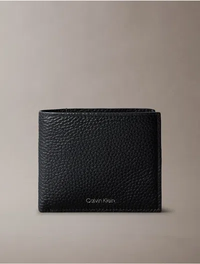 Calvin Klein Men's Foil Embossed Logo Bifold Wallet With Coin Pouch In Black