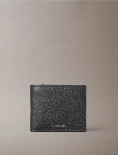 Calvin Klein Men's Foil Embossed Logo Bifold Wallet With Coin Pouch In Black
