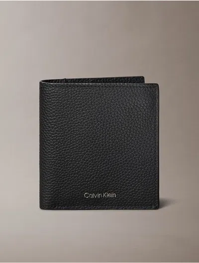 Calvin Klein Men's Foil Embossed Logo Slim Bifold Wallet In Black