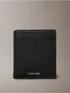 Calvin Klein Men's Foil Embossed Logo Trifold Wallet + Card Case In Black