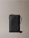 Calvin Klein Men's Foil Logo Leather Phone Crossbody Bag