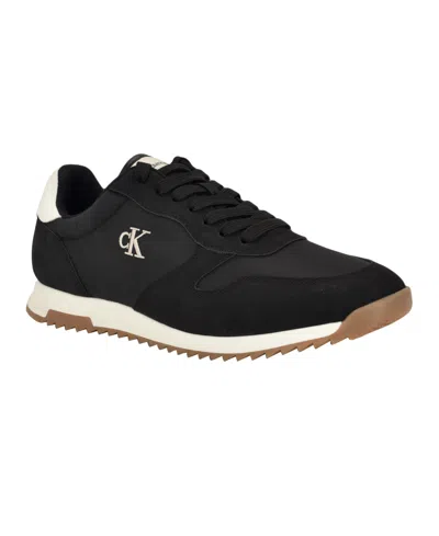 Calvin Klein Men's Gallden Lace-up Casual Sneakers In Black