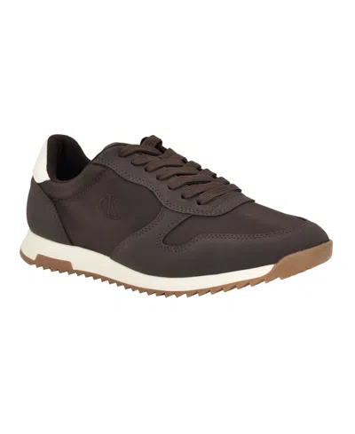 Calvin Klein Men's Gallden Lace-up Casual Sneakers In Brown