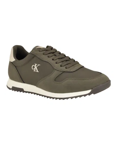 Calvin Klein Men's Gallden Lace-up Casual Sneakers In Green