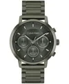 Calvin Klein Men's Gauge Ionic Plated Barley Green Steel Bracelet Watch, 41mm In Dark Green