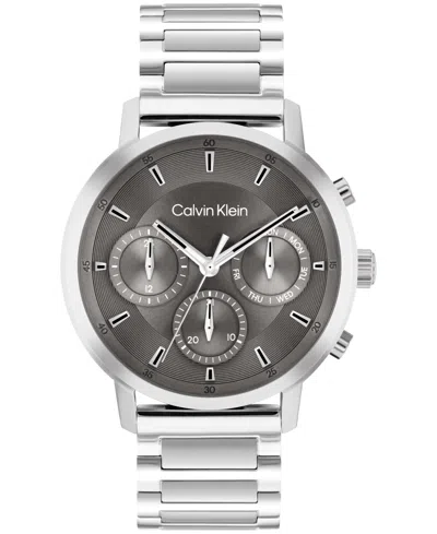 Calvin Klein Men's Gauge Silver Tone Stainless Steel Bracelet Watch, 41mm