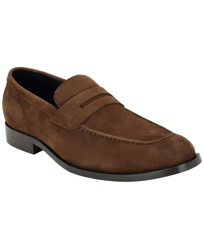 Calvin Klein Gerne Apron Toe Dress Loafers Dark In Brown