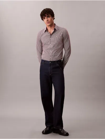 Calvin Klein Men's Gingham Slim Button-down Shirt In Black
