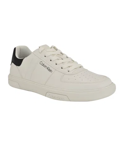 Calvin Klein Men's Glenti Lace-up Casual Sneakers In White/black