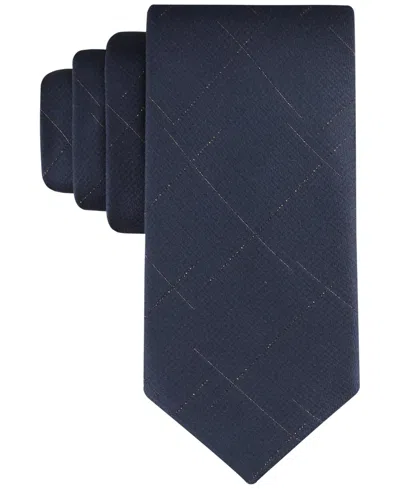 Calvin Klein Men's Glitz Grid Tie In Navy