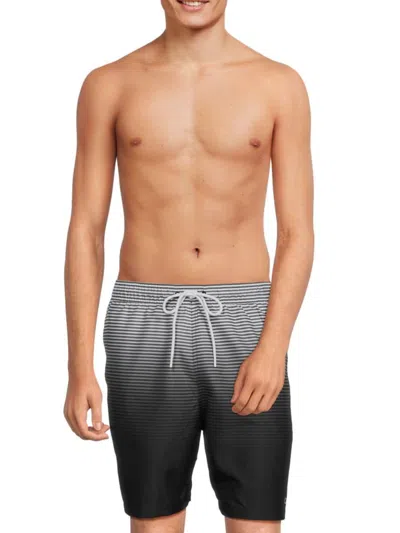 Calvin Klein Men's Gradient Stripe Swim Shorts In Black