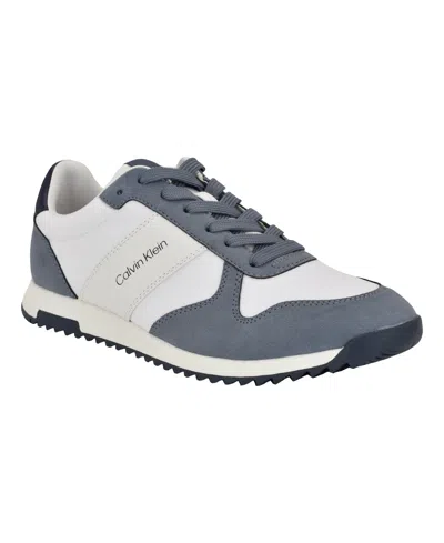 Calvin Klein Men's Granit Casual Lace-up Sneakers In Light Blue,white