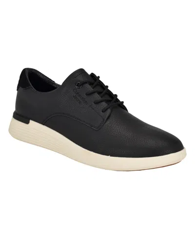 Calvin Klein Men's Gravin Round Toe Lace-up Sneakers In Black