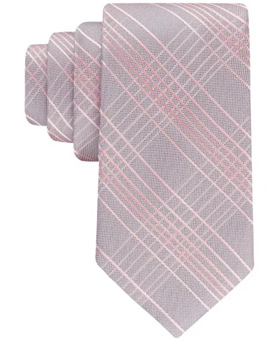 Calvin Klein Men's Halsted Plaid Tie In Pink