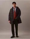 Calvin Klein Men's Heavyweight Hooded Long Puffer Coat In Black Beauty
