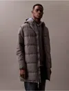Calvin Klein Men's Heavyweight Hooded Long Puffer Coat In Endless Gray