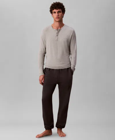 Calvin Klein Men's Henley Neck Sleep Top In Multi