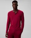 Calvin Klein Men's Ultra Soft Modal Henley Sleep Top In Red