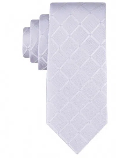 Calvin Klein Men's Herringbone Grid Tie In Lilac In Blue
