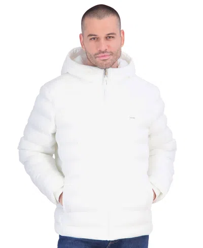 Calvin Klein Men's Hooded Packable Jacket In White