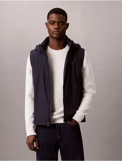 Calvin Klein Men's Hooded Padded Vest In Blue