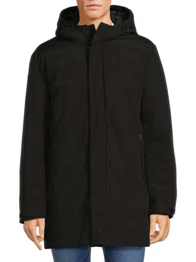Calvin Klein Men's Hooded Stadium Mid Jacket In Black