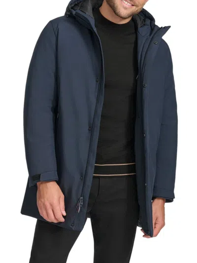 Calvin Klein Men's Hooded Stadium Mid Jacket In True Navy