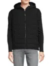 Calvin Klein Men's Hooded Zip Up Puffer Vest In Shiny Black