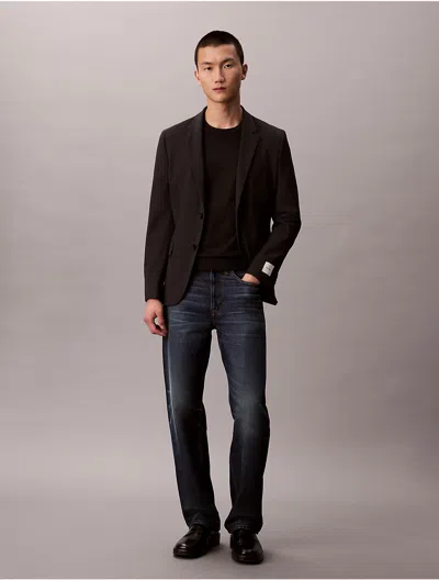 Calvin Klein Men's Houndstooth Slim Blazer In Black