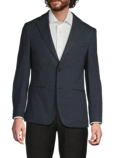 Calvin Klein Men's Houndstooth Slim-fit Blazer In Blue