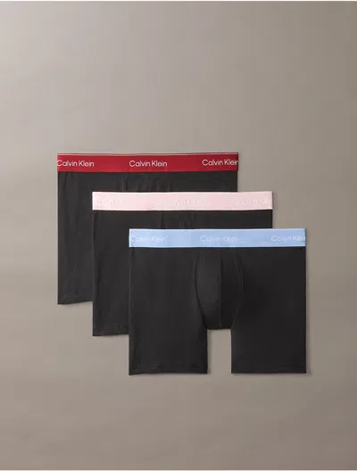Calvin Klein Men's Icon Cotton Stretch 3-pack Boxer Brief In Black