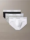 Calvin Klein Men's Icon Cotton Stretch 3-pack Hip Brief In Grey Heather / Black / White