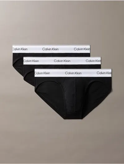 Calvin Klein Men's Icon Cotton Stretch 3-pack Hip Brief In Black