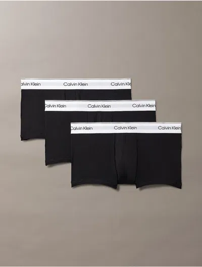 CALVIN KLEIN MEN'S ICON COTTON STRETCH 3-PACK LOW RISE TRUNK