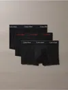 Calvin Klein Men's Icon Cotton Stretch 3-pack Low Rise Trunk In Black